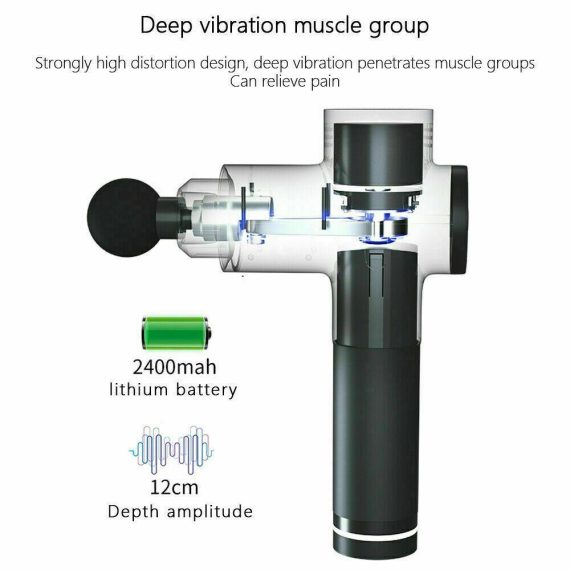 POWERFUL 6 Heads LCD Massage Gun Percussion Vibration Muscle Therapy Deep Tissue – Carbon