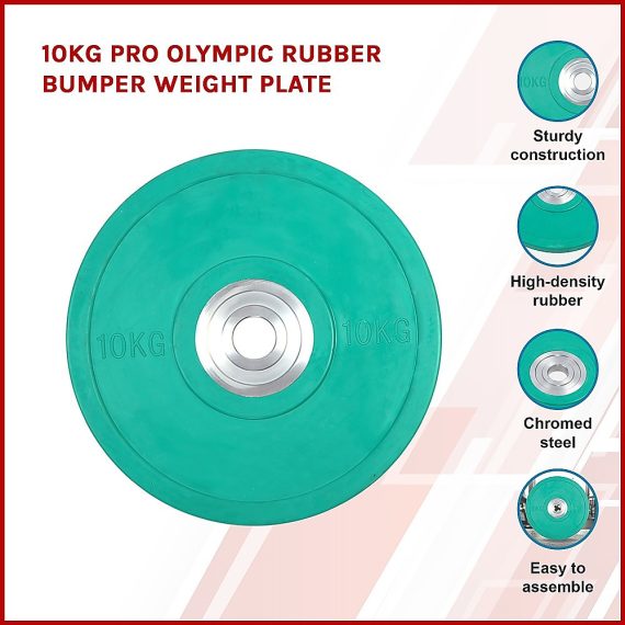 PRO Olympic Rubber Bumper Weight Plate – 10 KG
