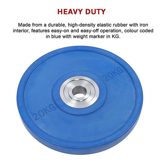 PRO Olympic Rubber Bumper Weight Plate – 20 KG