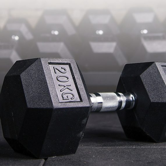 Commercial Rubber Hex Dumbbell Gym Weight – 20 KG