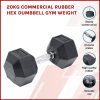 Commercial Rubber Hex Dumbbell Gym Weight – 20 KG