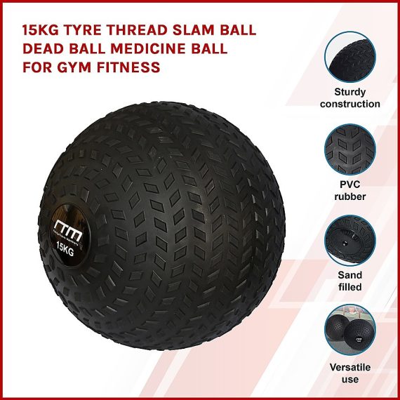 Tyre Thread Slam Ball Dead Ball Medicine Ball for Gym Fitness – 15 KG