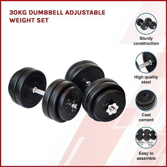 Dumbbell Adjustable Weight Set – 30 KG