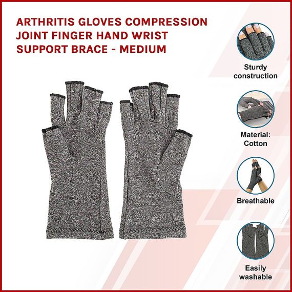 Arthritis Gloves Compression Joint Finger Hand Wrist Support Brace – Medium