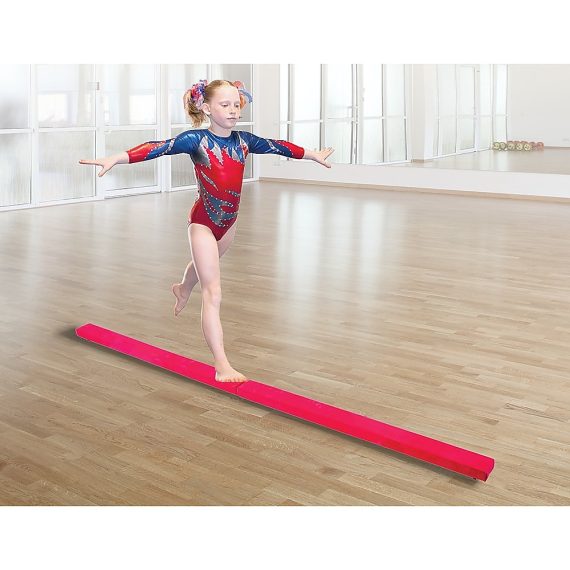 2.4m (8FT) Gymnastics Folding Balance Beam Black Synthetic Suede – Pink