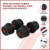 Adjustable Rubber Dumbbell Set Barbell Home GYM Exercise Weights – 30 KG