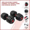 Adjustable Rubber Dumbbell Set Barbell Home GYM Exercise Weights – 40 KG