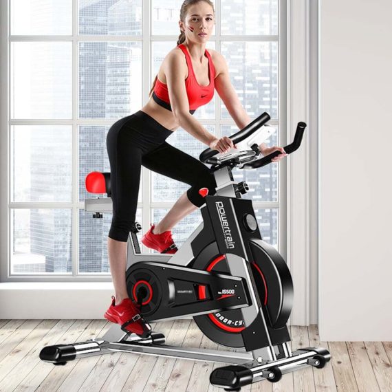 Powertrain IS-500 Heavy-Duty Exercise Spin Bike Electroplated – Silver