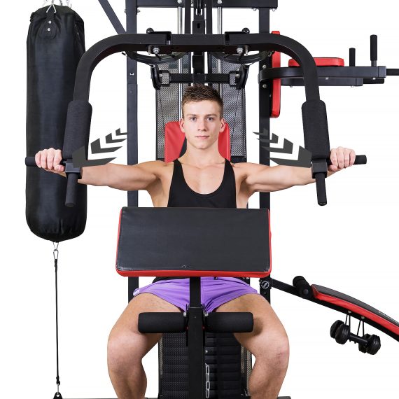 Powertrain Multi Station Home Gym Exercise Dumbbells Punching Bag