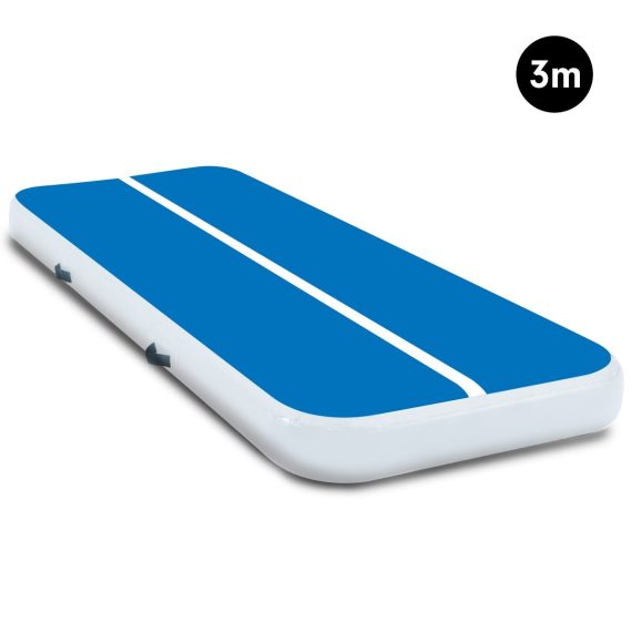 Air Track Inflatable Tumbling Gymnastics Mat – 3 x 1 M, Blue and White