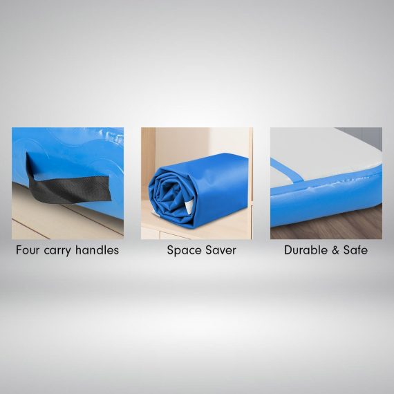 Air Track Inflatable Gymnastics Tumbling Mat – 4 x 1 M, Blue