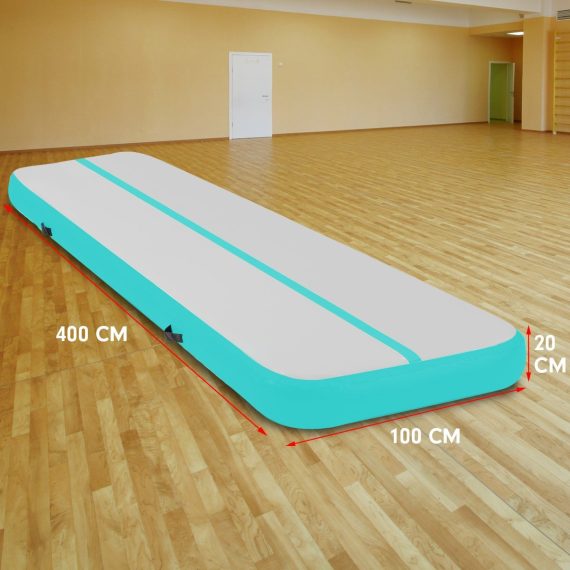 Air Track Inflatable Gymnastics Tumbling Mat – 4 x 1 M, Green