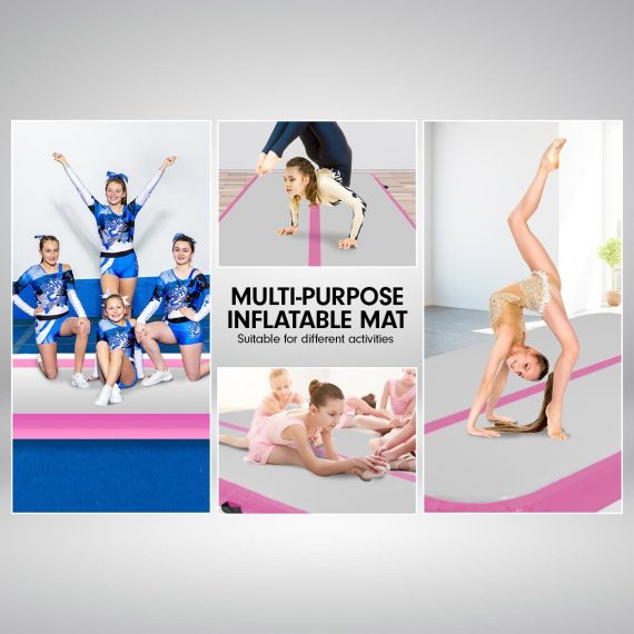 Air Track Inflatable Gymnastics Tumbling Mat – 4 x 1 M, Pink