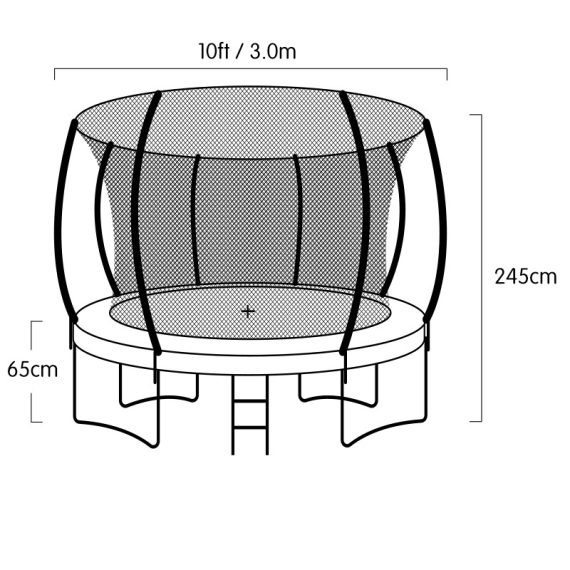 Kahuna Trampoline with Basket ball set – Rainbow, 10 FT