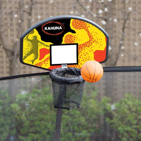 Kahuna Trampoline with Basket ball set – Rainbow, 10 FT