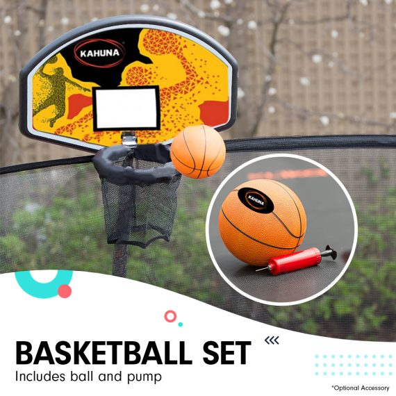 Kahuna Springless Trampoline with Basketball Set