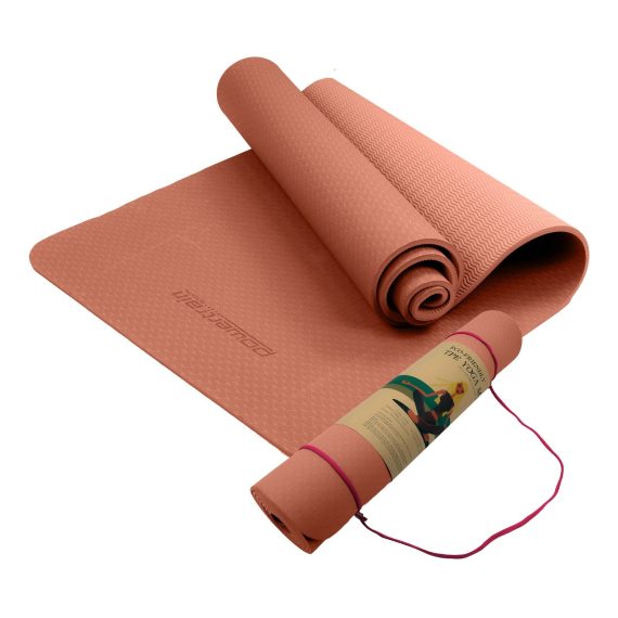 Powertrain Eco-Friendly TPE Pilates Exercise Yoga Mat – Pink, 6 mm